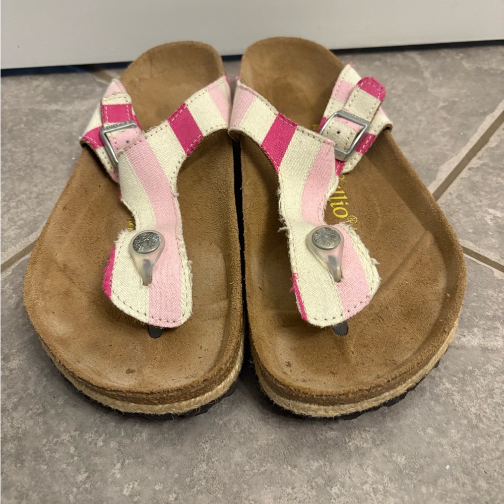 Papillio Pink and White Striped Sandals